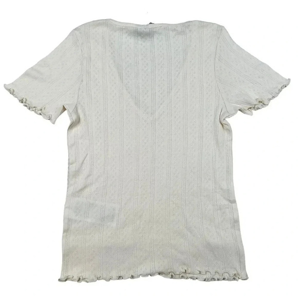 Vero Moda Short Sleeve V Neck Babydoll Style Top Birch Cream NEW Size XS - Picture 2 of 10
